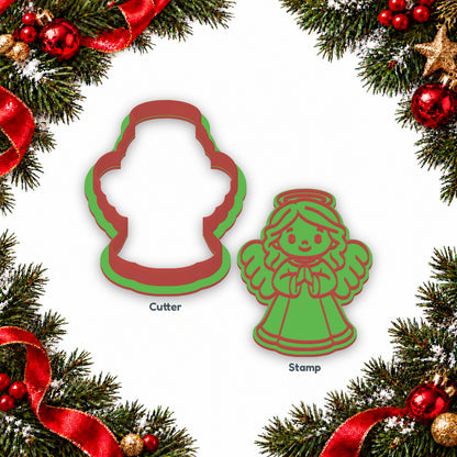 Angel separate cookie cutter and matching embosser