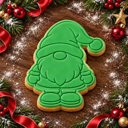 Christmas Gnome decorated fondant cookie