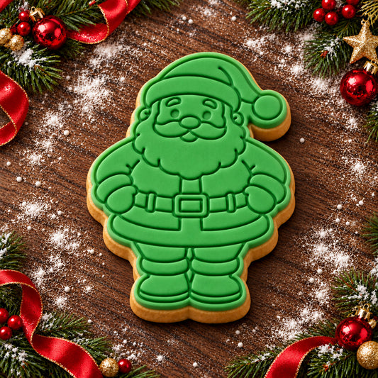 Full Body Santa decorated fondant cookie