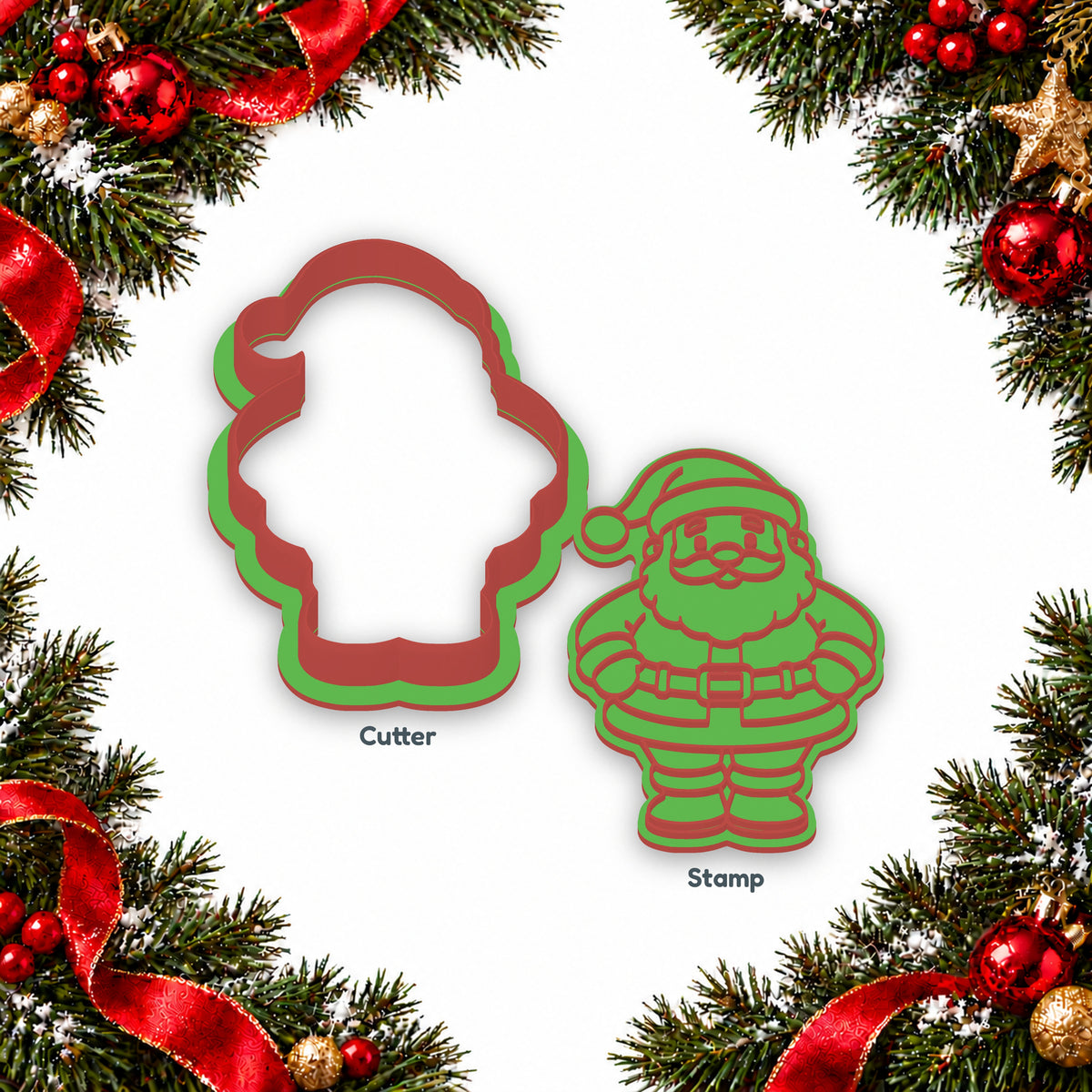 Full Body Santa separate cookie cutter and matching embosser