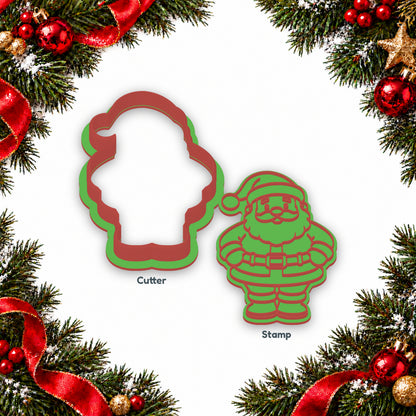 Full Body Santa separate cookie cutter and matching embosser