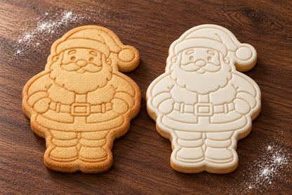 Full Body Santa plain and white fondant cookie examples