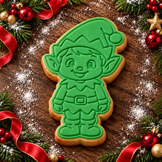 Full Body Elf decorated fondant cookie