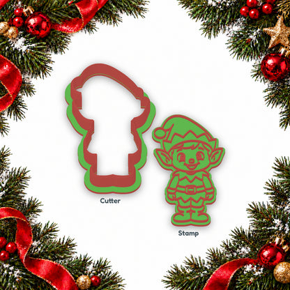 Full Body Elf separate cookie cutter and matching embosser