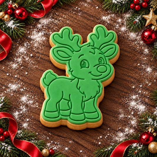 Full Body Reindeer decorated fondant cookie