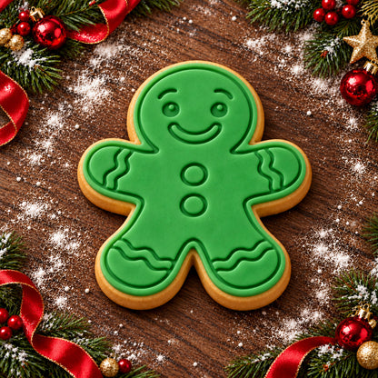 Gingerbread Man decorated fondant cookie