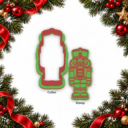 Nutcracker separate cookie cutter and matching embosser