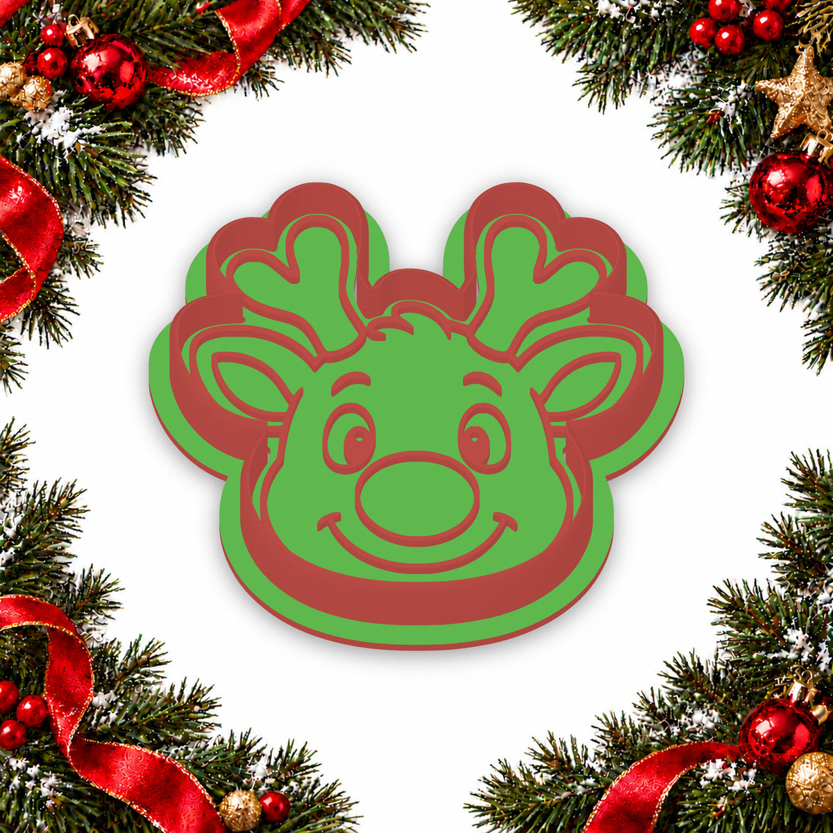 Reindeer Face assembled cutter and embosser