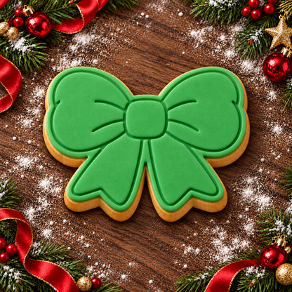 Bow decorated fondant cookie
