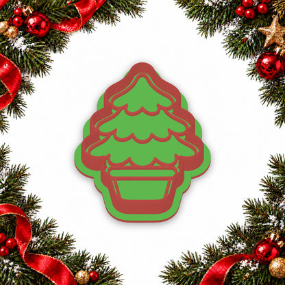 Christmas Tree in Pot assembled cutter and embosser