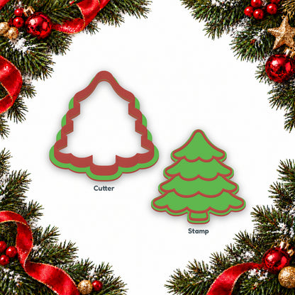 Layered Christmas Tree separate cookie cutter and matching embosser
