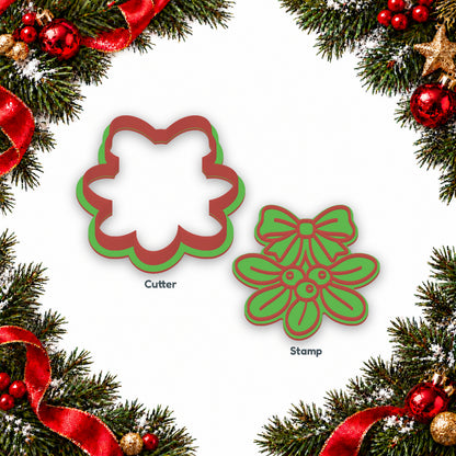 Mistletoe separate cookie cutter and matching embosser
