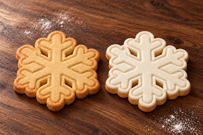 Snowflake plain and white fondant cookie examples