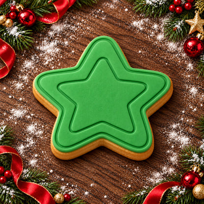 Star decorated fondant cookie