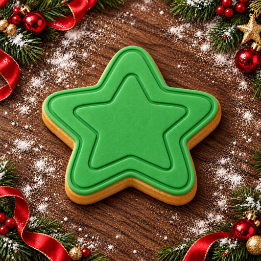 Star decorated fondant cookie