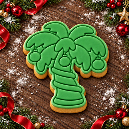 Christmas Palm Tree cookie cutter and embosser set - image 1