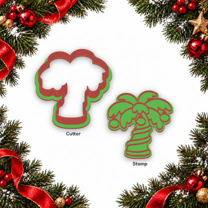 Christmas Palm Tree cookie cutter and embosser set - image 2