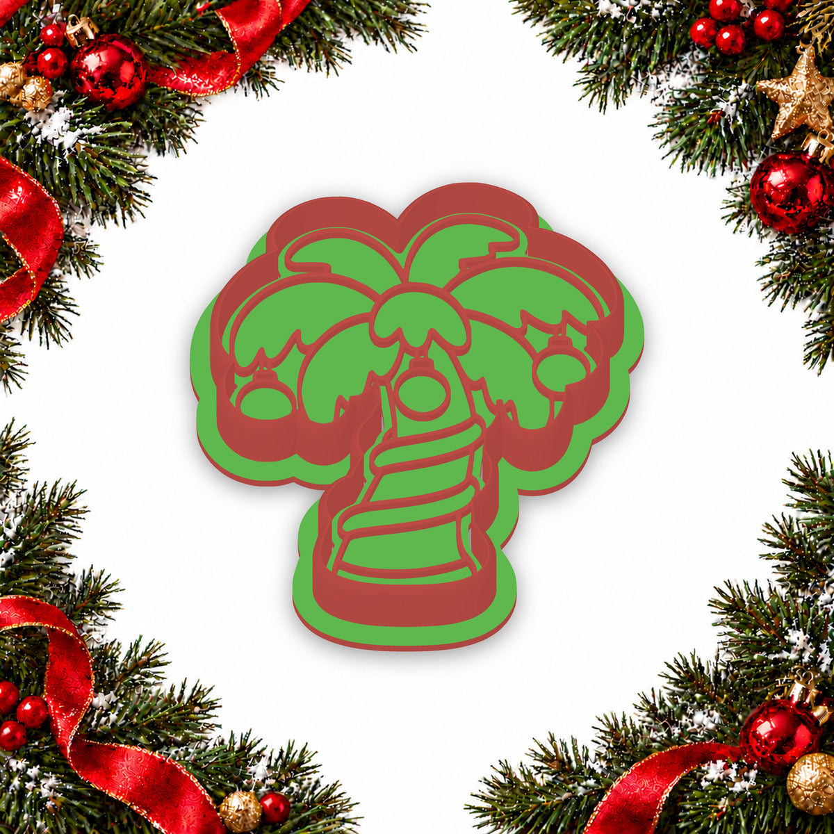 Christmas Palm Tree cookie cutter and embosser set - image 4