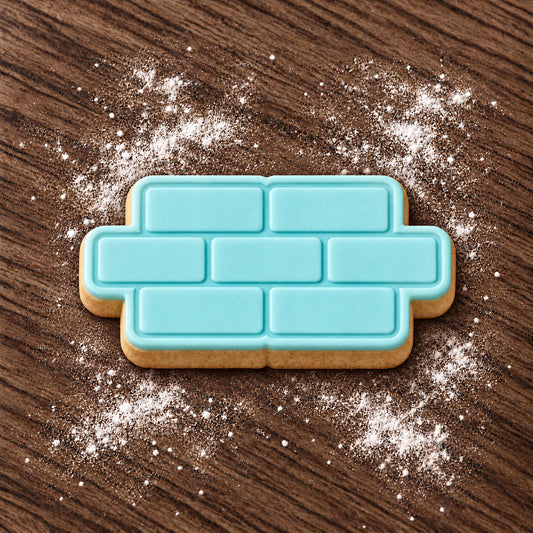 Brick Wall decorated fondant cookie