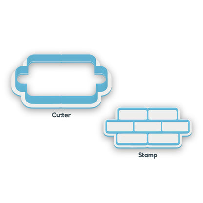 Brick Wall separate cookie cutter and matching embosser