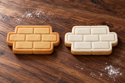 Brick Wall plain and white fondant cookie examples