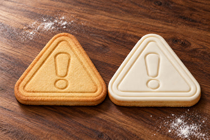 Caution Sign plain and white fondant cookie examples