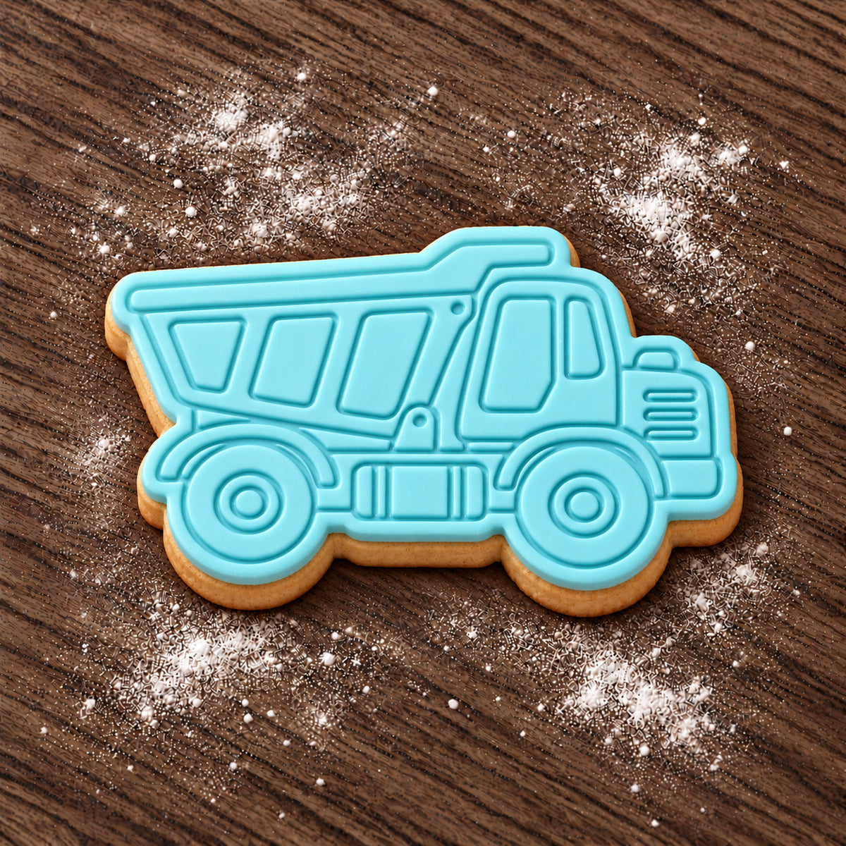 Dump Truck decorated fondant cookie