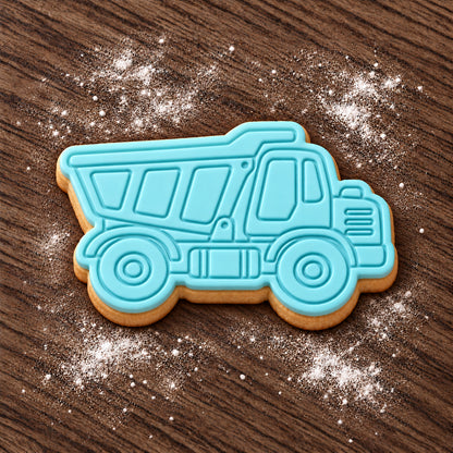 Dump Truck decorated fondant cookie