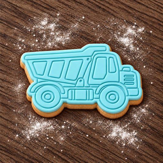Dump Truck decorated fondant cookie
