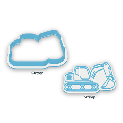 Excavator separate cookie cutter and matching embosser