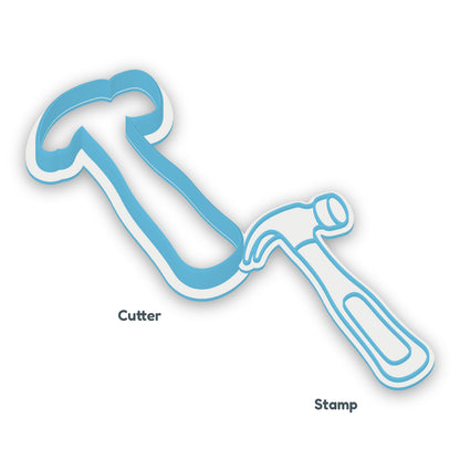 Hammer separate cookie cutter and matching embosser