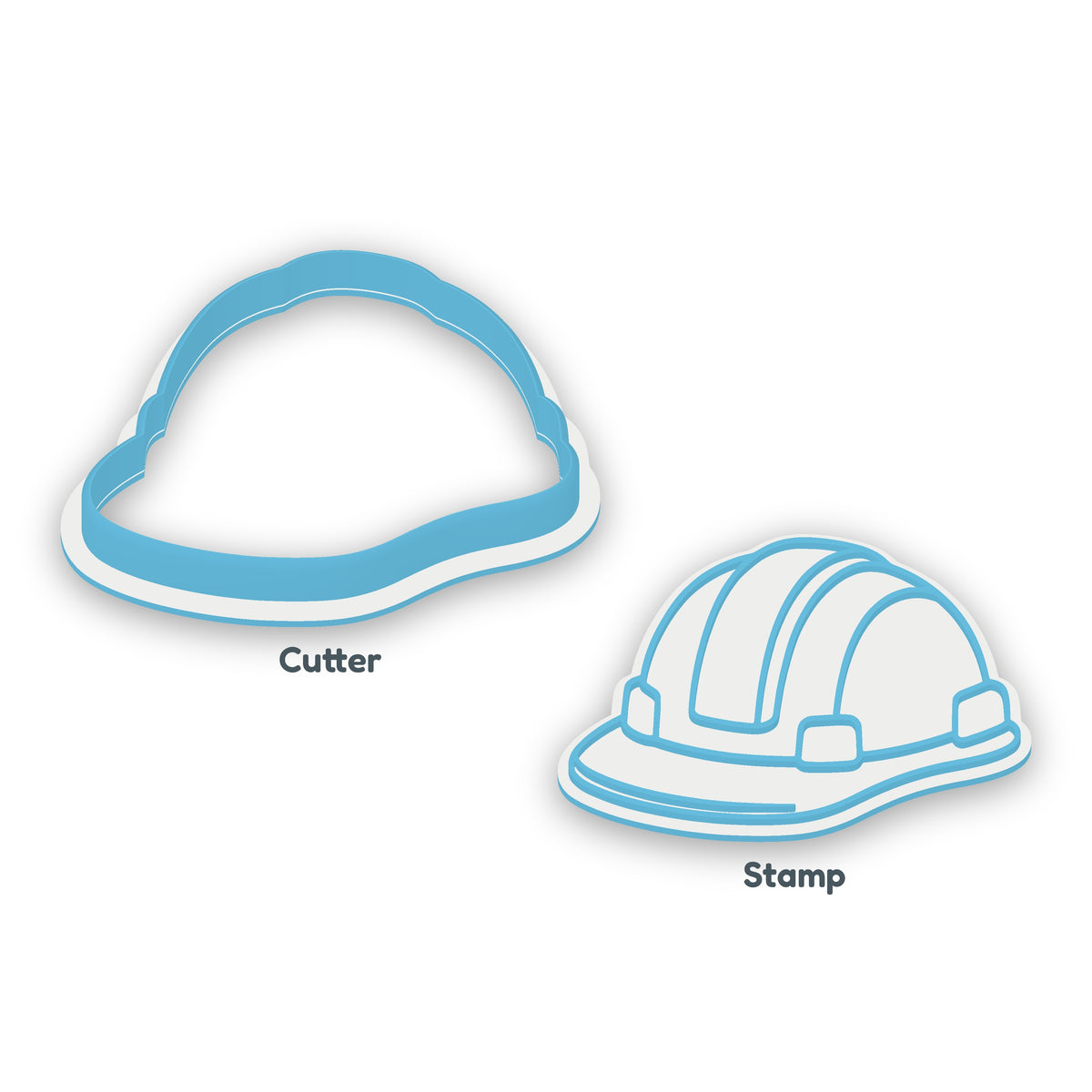 Hard Hat separate cookie cutter and matching embosser