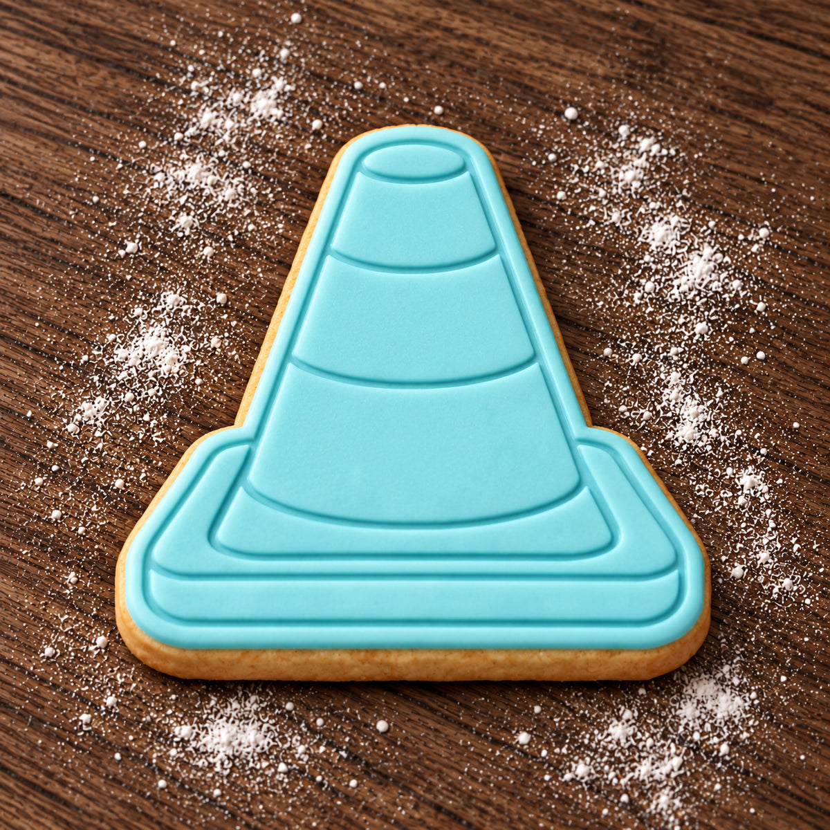 Traffic Cone decorated fondant cookie