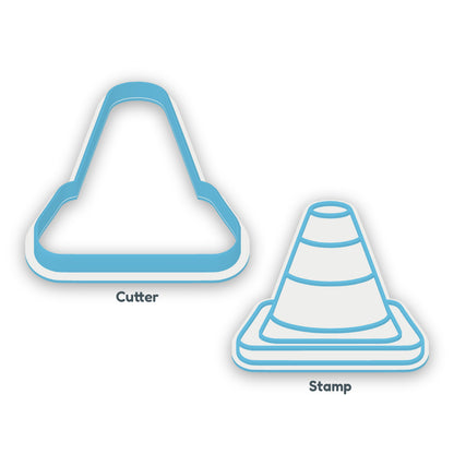 Traffic Cone separate cookie cutter and matching embosser