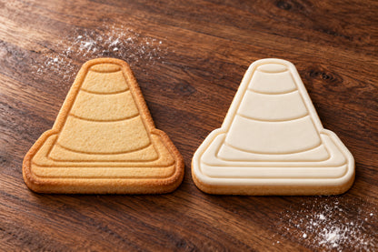 Traffic Cone plain and white fondant cookie examples