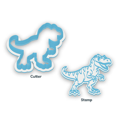 Allosaurus separate cookie cutter and matching embosser