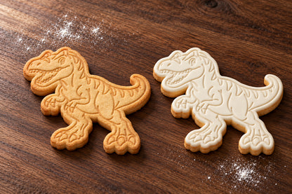 Allosaurus plain and white fondant cookie examples