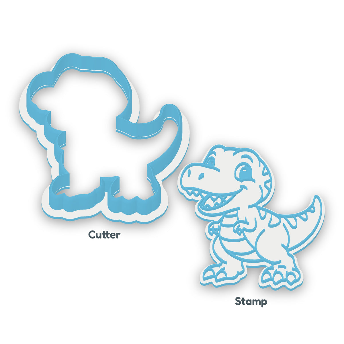 Baby T-Rex separate cookie cutter and matching embosser