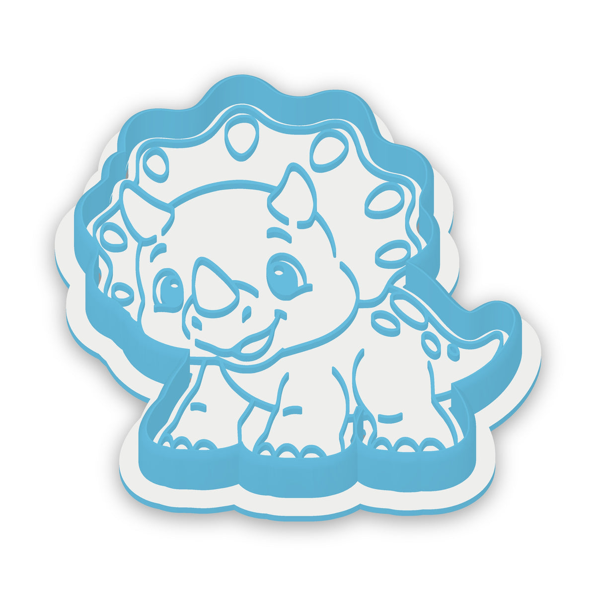 Baby Triceratops assembled cutter and embosser