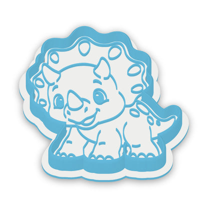 Baby Triceratops assembled cutter and embosser
