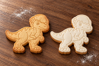 Pachycephalosaurus plain and white fondant cookie examples