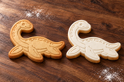 Plesiosaurus plain and white fondant cookie examples