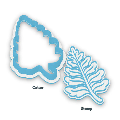 Prehistoric Fern separate cookie cutter and matching embosser