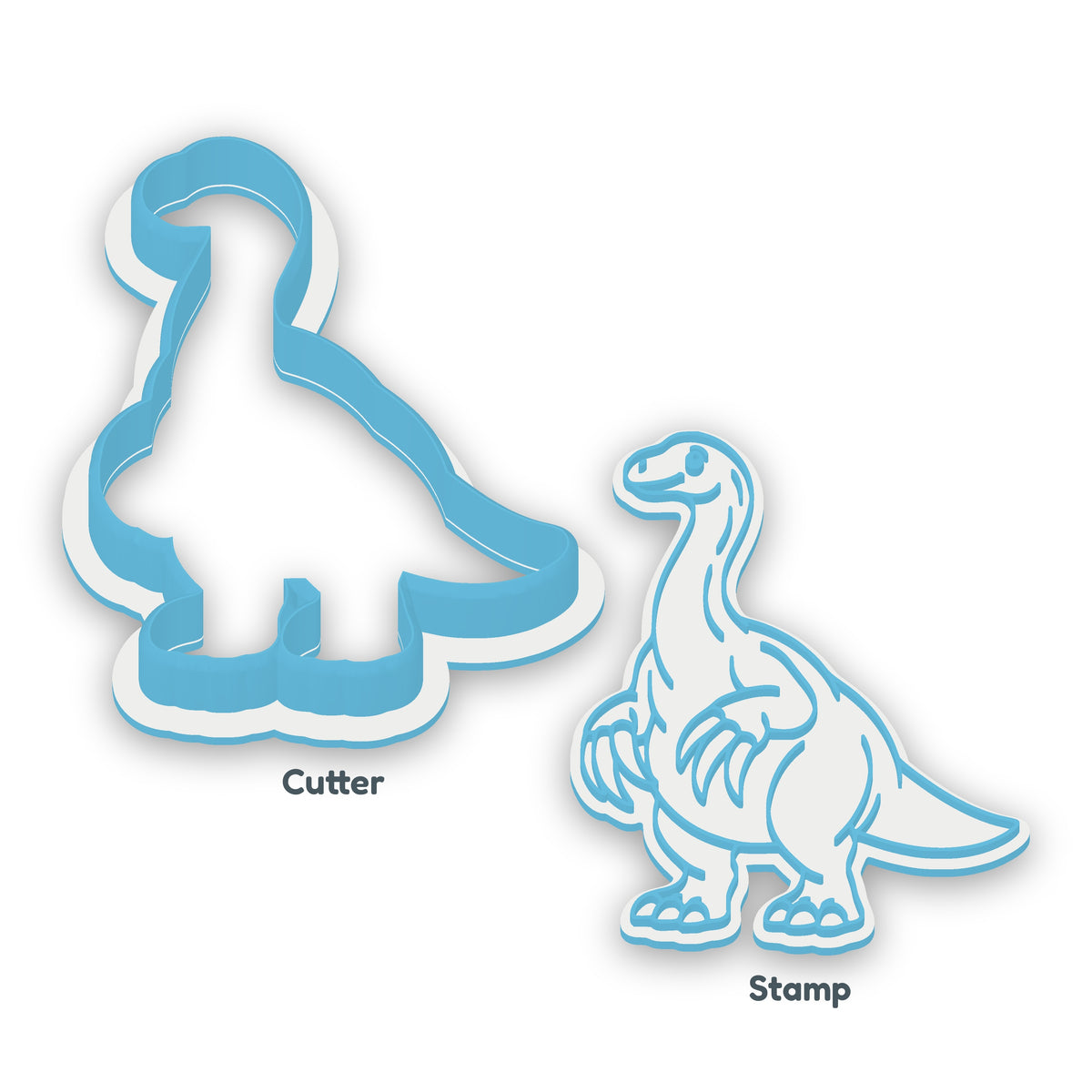 Therizinosaurus separate cookie cutter and matching embosser
