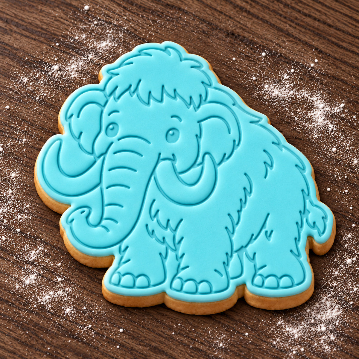 Woolly Mammoth decorated fondant cookie