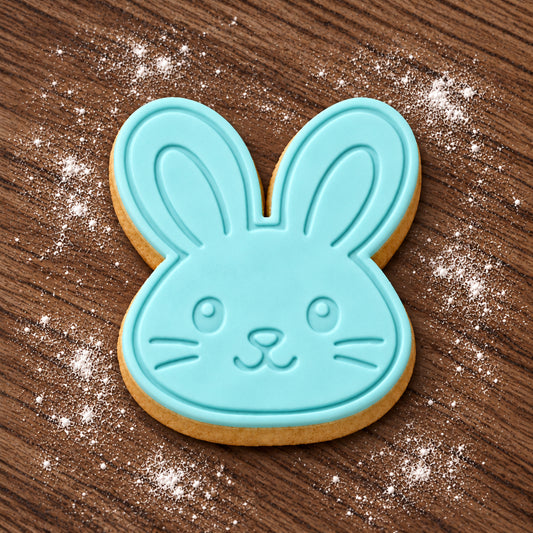 Bunny Face decorated fondant cookie