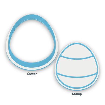 Easter Egg separate cookie cutter and matching embosser