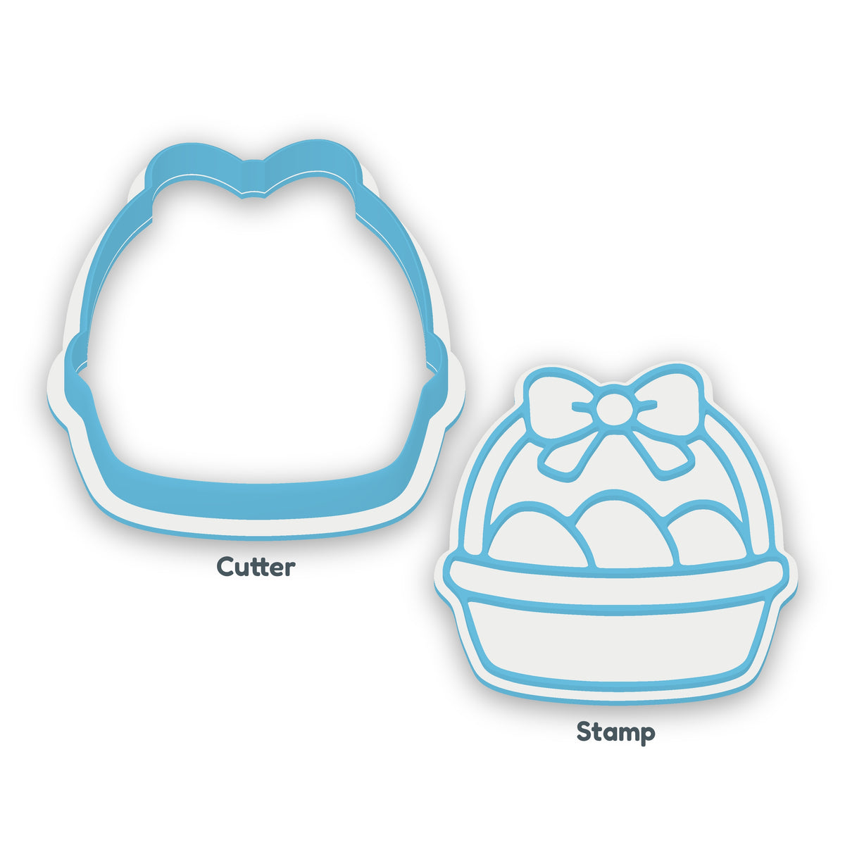 Basket separate cookie cutter and matching embosser