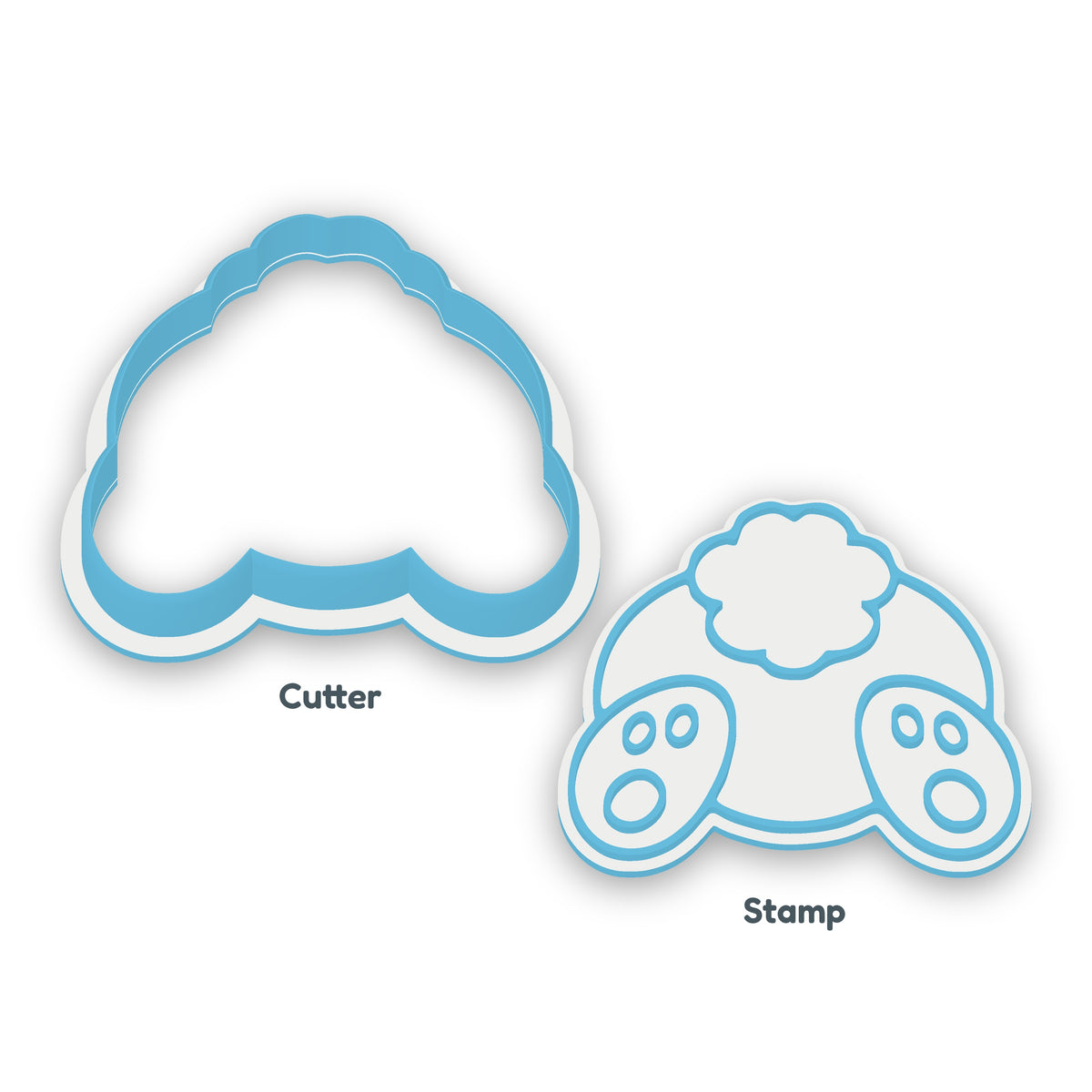 Bunny Bottom separate cookie cutter and matching embosser