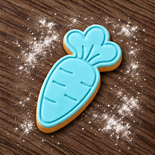 Carrot decorated fondant cookie